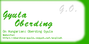 gyula oberding business card